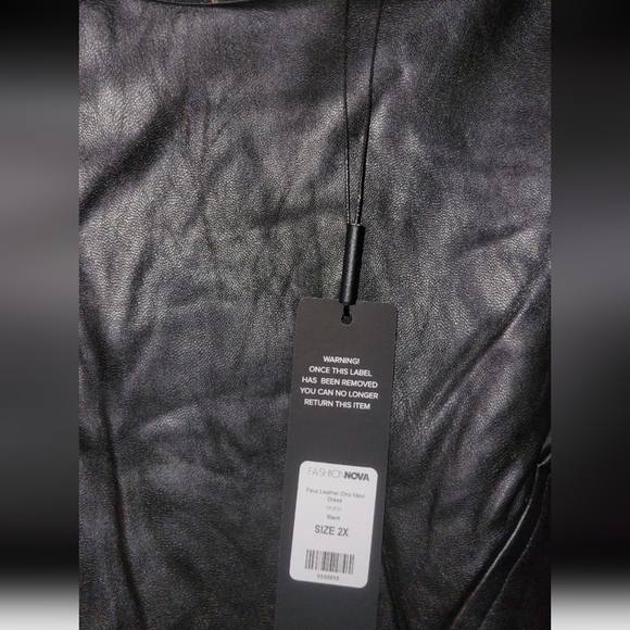 Fashion Nova - Faux Leather Chic Maxi Dress - Black 2X - Picture 4 of 4
